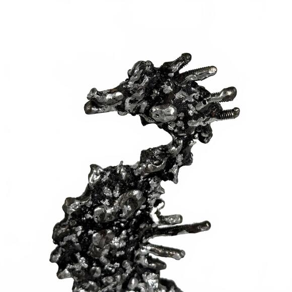 Upcycled Industrial Steampunk Metal Art Seahorse Sculpture 7 in - Signed Chemo - Picture 7 of 9